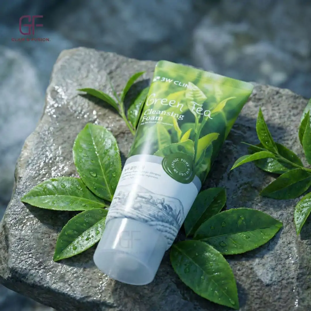 3W Clinic Green Tea Cleansing Foam 100ml (2)