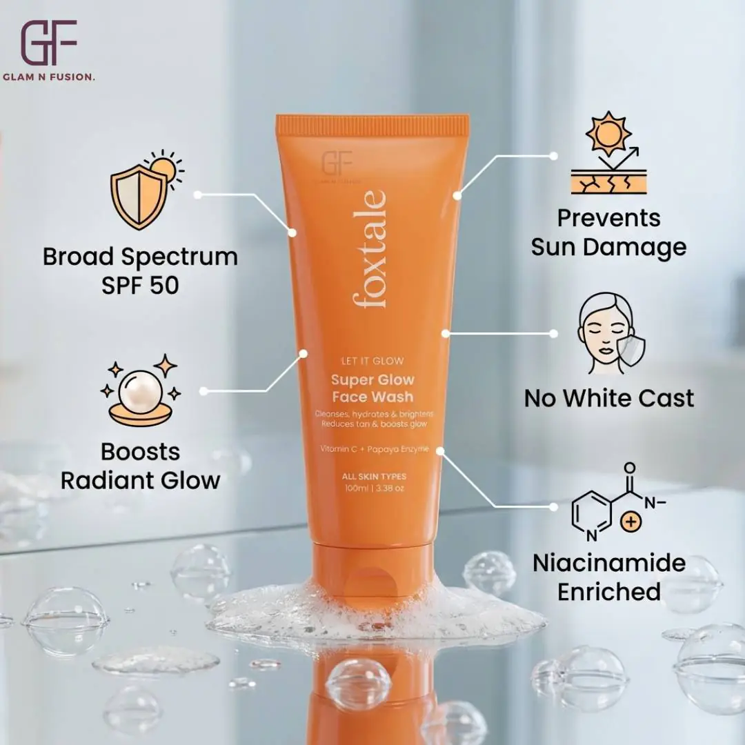 Foxtale Vitamin C Super Glow Face Wash with Papaya enzyme 100ml (3)